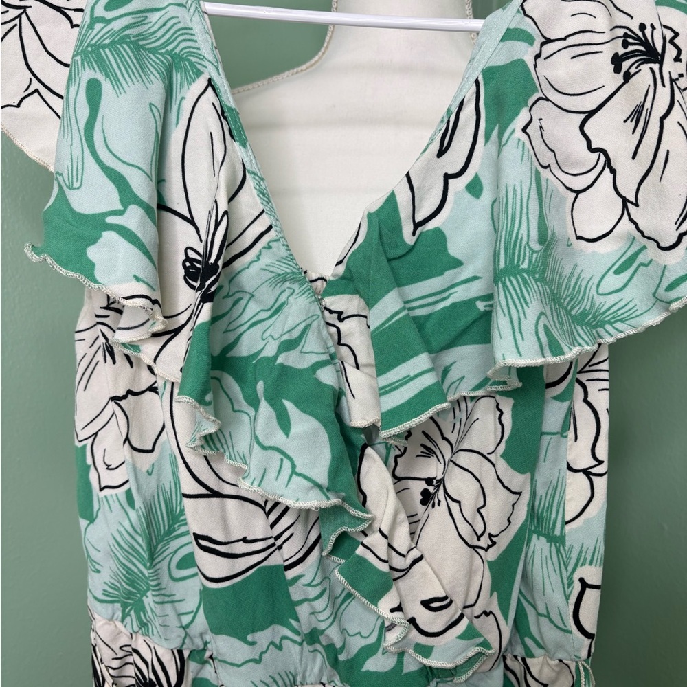 Luxology Teal Floral Jumpsuit - Picture 4 of 10